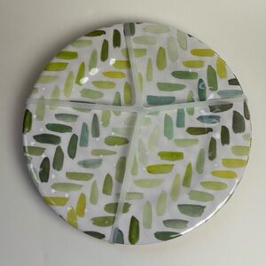 Green & white Melamine Dinner Plate Set 11" each (4-PC)